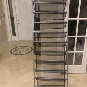 Whitmor 36 pair Over The Door Gunmetal Gray Shoe Organizer